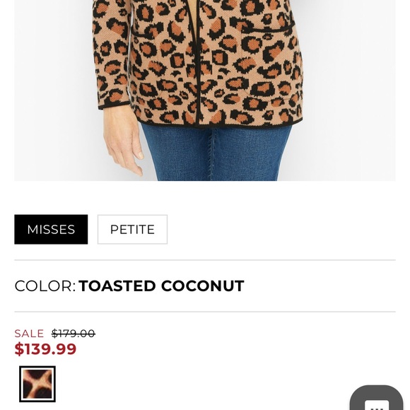 New Talbots leopard sweater blazer - Picture 2 of 6